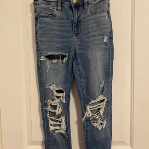 American Eagle Outfitters Ripped Blue Skinny Jeans
